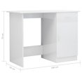 thumbnail image 4 of vidaXL Desk High Gloss White 100x50x76 cm Engineered Wood, 4 of 5