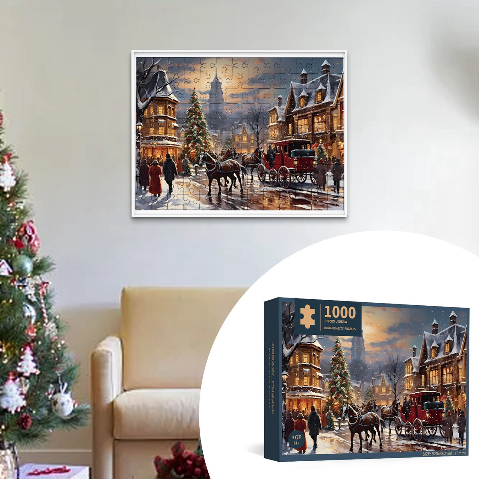 Halloween Puzzle Christmas Puzzle Christmas Street Puzzle 1000 Pieces Holiday Puzzle Christmas Countdown Puzzle