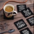 thumbnail image 3 of Inkdotpot Set of 6 Drink Coasters Easy Clean 4-inch SquareCoastersCork Base-Reusable- Quotes, 3 of 8