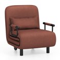 thumbnail image 1 of Costway Canapé-Lit Convertible 3-en-1 avec Dossier Réglable 5 Positions et Coussin Lombaire Marron, 1 of 10