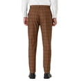 thumbnail image 3 of INSPIRE CHIC Men's Plaid Slim Fit Flat Front Dress Pants with Pockets 30 Dark Brown, 3 of 7