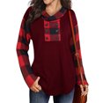 thumbnail image 2 of Splicing Sweatshirt, Pullover Women Top Hooded Polyester Fiber  For Autumn Outfit, 2 of 6