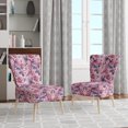 thumbnail image 2 of Designart "Pink Peony Serenade" Pink Floral Upholstered Accent Chair - Cottage Arm Chair For Bedroom, 2 of 7