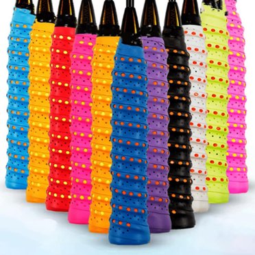 HEVIRGO Manche de Raquette Longue Durée Antidérapante Couleur Vive Antidérapante pour Raquette de Tennis, Noir