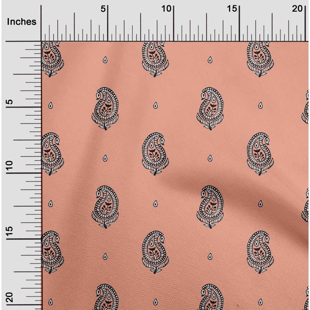 oneOone Cotton Poplin Fabric Paisley Block Fabric Prints By Yard 56 Inch Wide