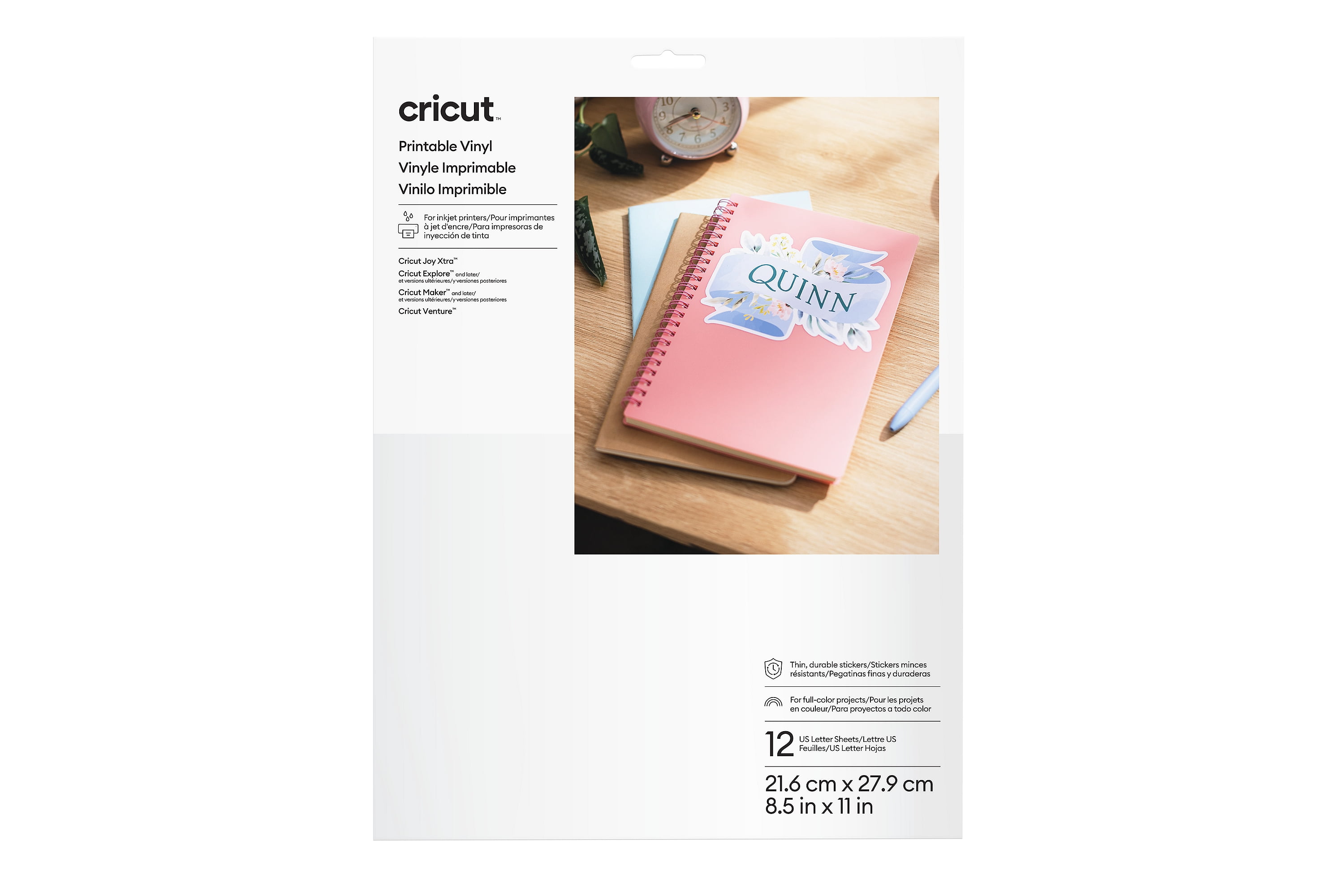 Cricut® Printable Vinyl - US Letter (12 ct), White