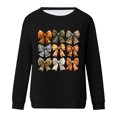 thumbnail image 4 of QATAINLAV Chandails à Manches Longues pour Femmes pour la Sensibilisation au Cancer du Sein, Mignon Chandail à Col Rond Imprimé Blouse 2025 Automne Tunique Décontractée Hauts Rabais de 90 % Liquidation Noir P, 4 of 5