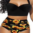 thumbnail image 1 of Women Push Up Bikini Set Flower Print High Waist Swimming Suits, 1 of 6