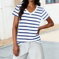 thumbnail image 1 of LVHAOGJOB T-Shirts à Manches Courtes pour Femmes, Chandails en Coton Graphiques, Chandail à Enfiler, Hauts V Neck pour Dames, 1 of 8