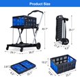 thumbnail image 2 of TROPOW Collapsible Shopping Cart, 2 Tier Rolling Storage Cart with Removable Crate, Multi Use Functional Folding Cart, Portable Grocery Cart On Wheels for Home, Office, Picnic, 2 of 7