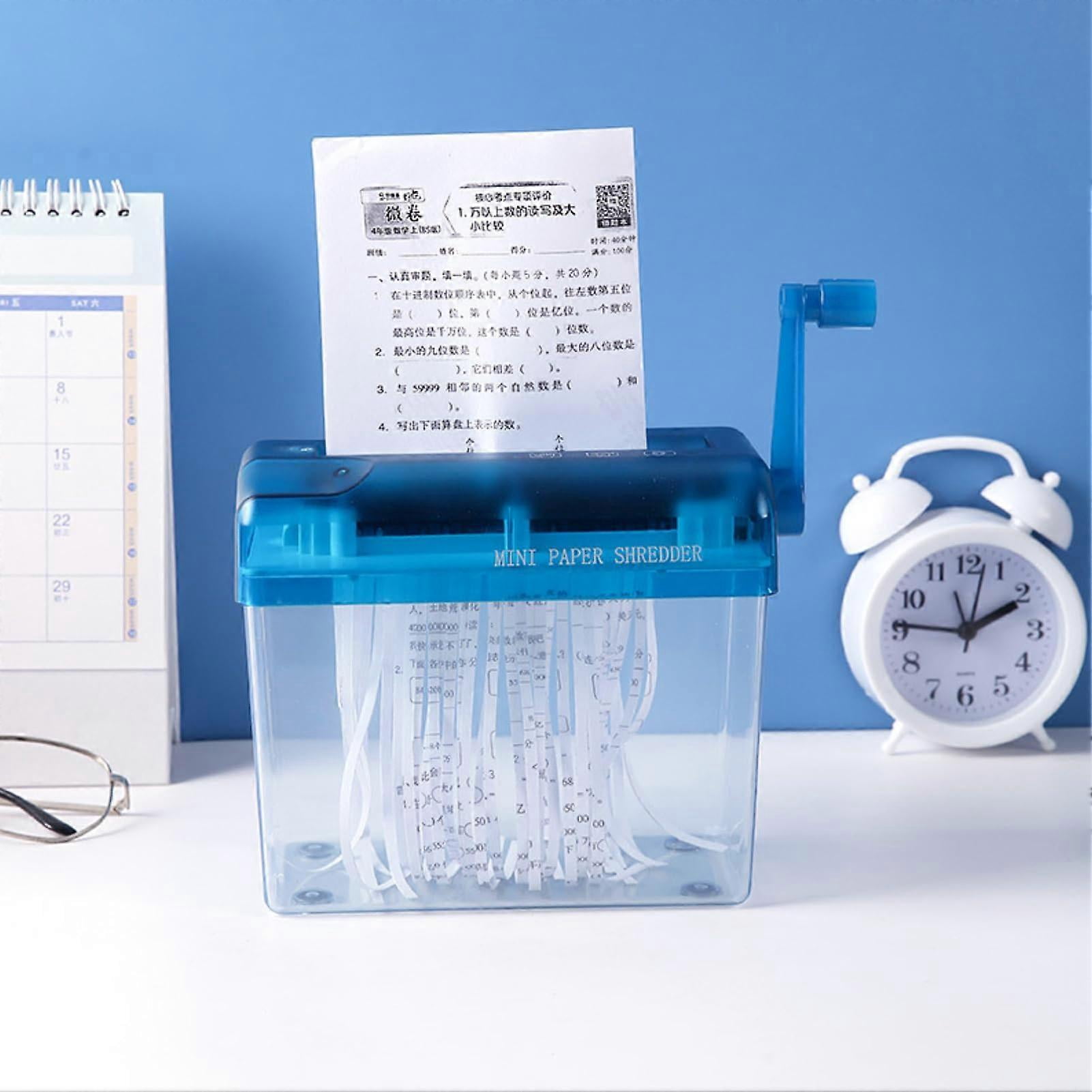 Hand Shredder, Manual Paper Shredder, Hand Crank Paper Shredder, A6 Size, Capacity 1L, for Office, School or Home
