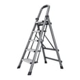 thumbnail image 1 of 5-Step Folding Step Ladder with Handrails, Wide Anti-Slip Steps, Heavy Duty Steel Frame, Portable Stepladder for Kitchen, Closet and Home, Gray, 1 of 5