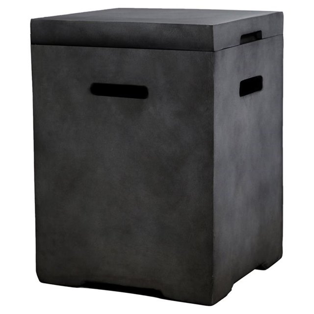 Living Source International Concrete Fire Pit Propane Tank Cover - Charcoal gray