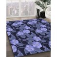 thumbnail image 3 of Ahgly Company Tapis d'Intérieur Lavable en Machine Carré Bleu Transitionnel, 7 Pieds Carré, 3 of 7