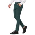 thumbnail image 4 of INSPIRE CHIC Men's Plaid Dress Slim Fit Checked Business Pants with Pockets 38 Green, 4 of 7