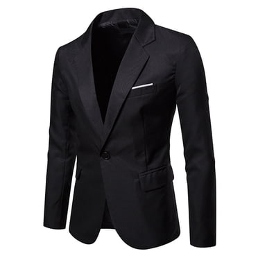 Pisexur Suit Jacket for Men Stylish Formal Solid Color Suit Jacket Casual Turndown Collar One Button Blazer Slim Lightweight Long Sleeve Business Prom Coat Men's Sport Coats & Blazers