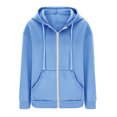 thumbnail image 4 of Timegard Zip up Hoodies for Women Long Sleeve Sweatshirt Fall Winter Solid Color Comfy Jacket with Pockets, 4 of 6