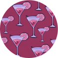 thumbnail image 1 of Ahgly Tapis Rond Lavable en Machine Intérieur Transitionnel Rouge Cramoisi, 5 Pieds Rond, 1 of 7