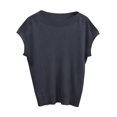 thumbnail image 3 of LLYWEY Girls Ribbed Sweaters , Casual Loose Cap Sleeve Round Neck Pullover Tops Fall Shirts, Gray, L, 3 of 5