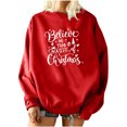 thumbnail image 1 of Women Christmas Print Loose O-Neck Long-Sleeved Fleece Oversized Sweatshirt Pullover, 1 of 1
