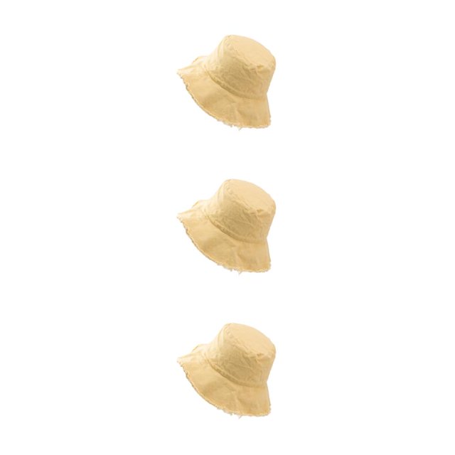 maskred Stay Sun Safe And Stylish With Bucket Hat For Outdoor Adventures M Easy To Wear yellow 3Set