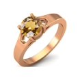 thumbnail image 2 of Bague Ronde en Argent Sterling 925 Rose Vermeil 6mm Citrine Solitaire pour Femmes, 2 of 3