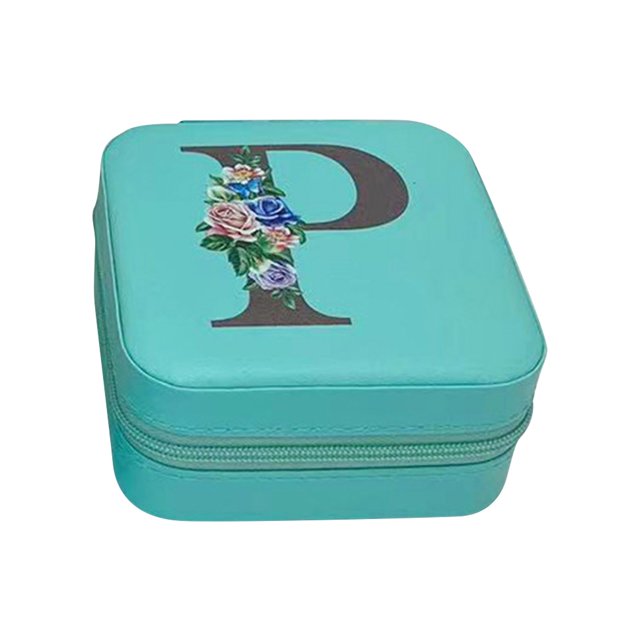 26 Letters Earring Jewelry Display Storage Box Case Organizer Flannel Tray Holder Gift