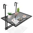 thumbnail image 1 of Costway Table Suspendue Pliante Réglable pour Balcon et Rambarde, Table de Patio/terrasse, Noir, 1 of 10