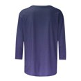 thumbnail image 5 of Pisexur Blouse pour Femmes Grande Taille Raglan Manches 3/4 Hauts Col Rond Dégradé T-Shirts Col Ras du Cou Tunique Basique pour Dames, 5 of 5