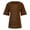 Brun, variante sur LOVZFMLL Hauts d'Été pour Femmes, Mode pour Dames, Couleur Unie, Imprimé Floral, Chemise à Manches Courtes en Coton et Lin pour Femme, Haut Décontracté Ample