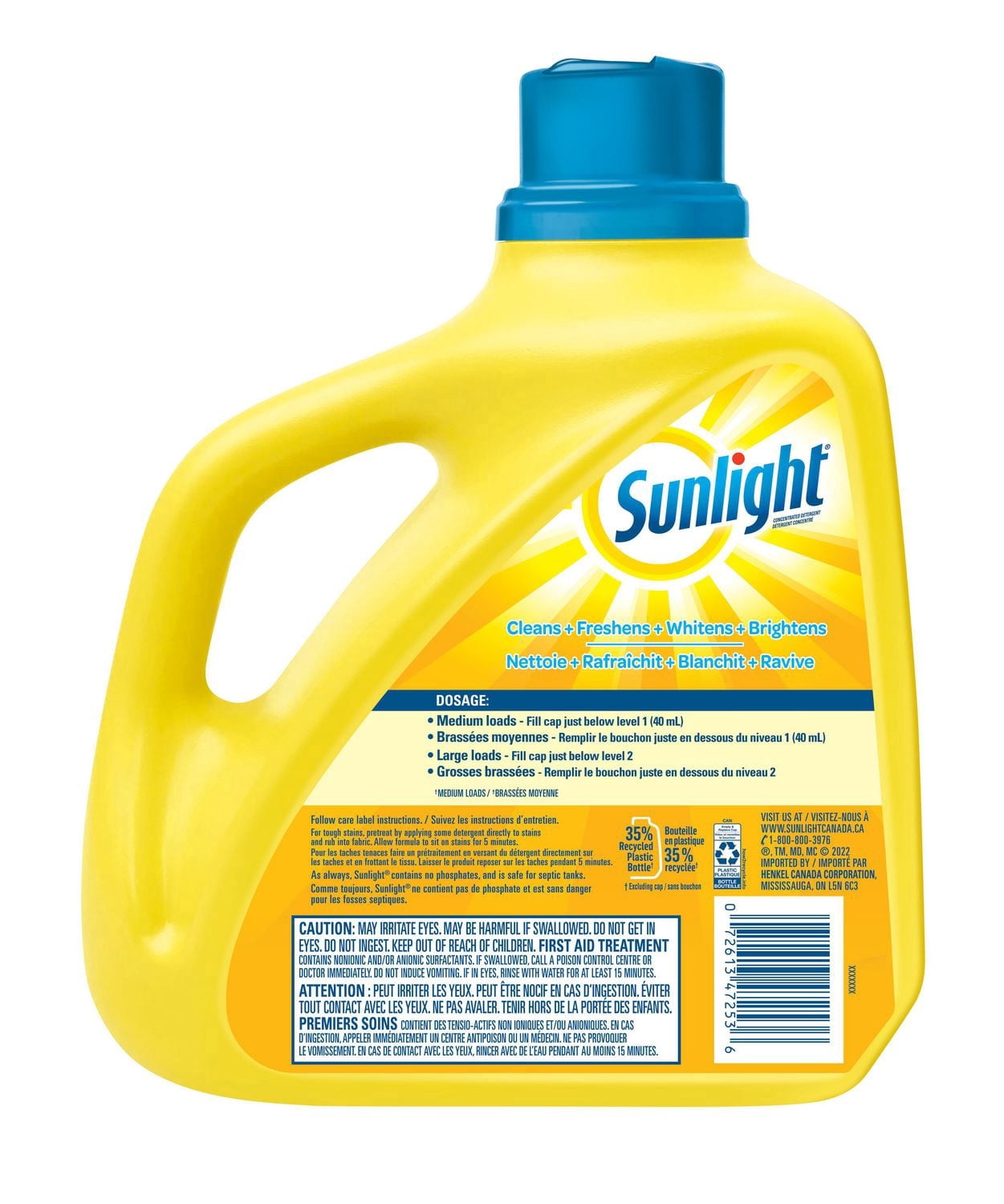 Sunlight Morning Fresh Détergent à Lessive Liquide Concentré, 4.0 Litres, 100 Brassées