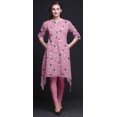 thumbnail image 3 of Bimba Pink Ranunculus & Stork Bird Asymmetric Kurta Indian Tunic Tops For Women Printed Indian Clothing Medium, 3 of 6