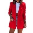 thumbnail image 1 of Pompotops Women Business Attire Solid Color Long Sleeve Cardigan Top Jacket Coat Clearance, 1 of 8