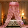 thumbnail image 1 of Princess Dome Mosquito Net Canopy for Twin Bed, Fine Mesh Insect Protection Bed Tent for Childs Crib Adult Bed – Romantic Bedroom Decor with Easy Ceiling Mount Hoop Design, 1 of 7