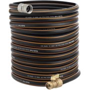 Hybrid Garden Hose ft x / Male and Female Fittings with Shut Off Valve Flexible Heavy Duty Leakproof Lightweight Water Hose
