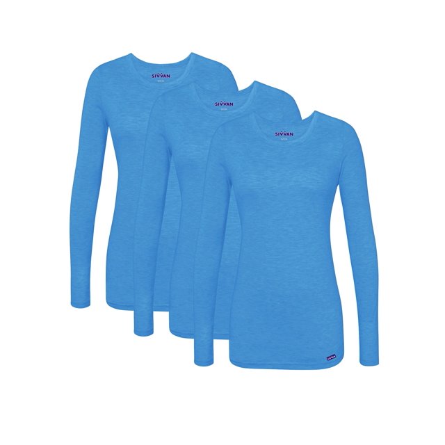 Sivvan Lot de 3 T-Shirts à Manches Longues Confort pour Femmes / T-Shirt sous-Blouse
