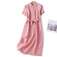 thumbnail image 4 of Robe à Manches Longues Femme Col Montant Brodé Coton et Robe Femme Littérature Rétro Fluide Longue Robe Été Longue Robe pour Femme Longue Robe Été pour Femme, 4 of 4