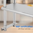 thumbnail image 4 of BeesClover Stainless Steel Work Table, Commercial Kitchen Prep Table with Casters & Backsplash, Heavy-Duty Workstation for Restaurant, Bakery, Food Service, 4 of 8