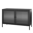 thumbnail image 4 of Systembuild Evolution Ashbury Heights 2 Door Storage Cabinet-Fluted Glass Metal Locker, Black, 4 of 9
