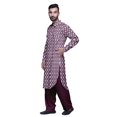 thumbnail image 3 of Atasi Mens Rayon Pathani Kurta Solid Salwar Set Printed Punjabi Kurta For Men, 3 of 5