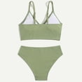 thumbnail image 4 of MIASHUI Girls Swimsuit Bikini Set Bathing Suits Two Piece Solid Color Swimwear Bathing Suit,Green,12-14 Years, 4 of 5