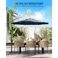 thumbnail image 2 of IdealHouse Parasol de Patio de 10 Pi avec Lumières, Parasol Déporté d'Extérieur à 8 Baleines avec Rotation à 360° et Réglage d'Inclinaison, Parasols d'Extérieur avec Protection UV pour Cour Arrière, Pelouse, Jardin, Piscine, Terrasse, 2 of 7