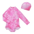 thumbnail image 1 of Kids Girl Rash Guard Swimwear Summer Long Sleeve Sun Protection Bathing Suits for Girls 8-9 Years, 1 of 6