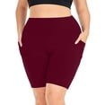 thumbnail image 1 of Timegard Plus Size Shorts for Women High Waisted Quick Dry Bottom Workout Gym Yoga Shorts with Pockets, 1 of 6