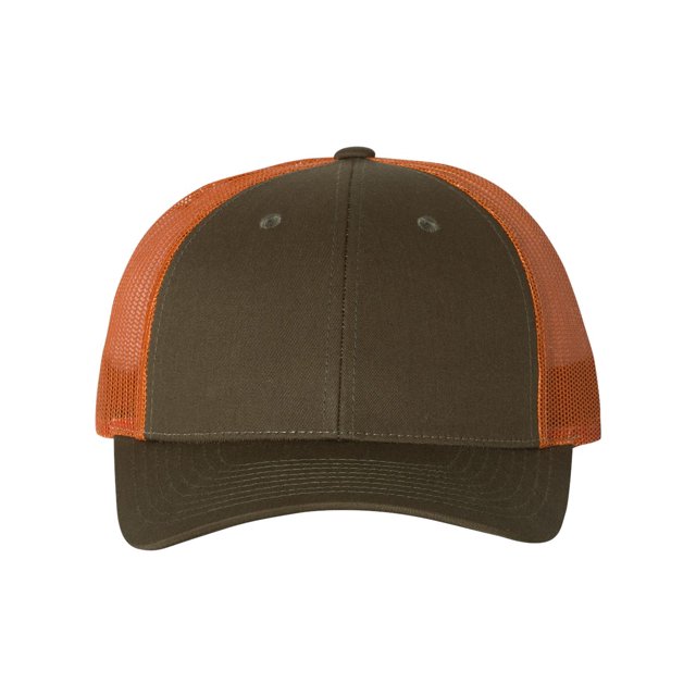 Richardson Low Pro Trucker Cap, M-L, Dark Loden-Jaffa Orange