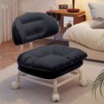 thumbnail image 1 of Swivel Backrest Stool with Wheels, Compact Round Seat for Home/Office, Ergonomic Support, Black, 1 of 9