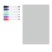 Magnetic Whiteboard for Fridge Transparent Acrylic Message Board Dry Erase Weekly Planner 7.9x11.8 inches with 6 Colors Markers for Kitchen Refrigerator