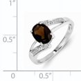 thumbnail image 2 of Bague en Argent Sterling 925 Plaquée Rhodium avec Quartz Fumé et Diamant, 2 of 2