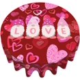 thumbnail image 3 of Valentine''s Day Red Love Heart Tablecloth 60 Inch Mothers Day Table Cloth Waterproof Heart Table Clothes Reusable Circle Table Cover for Holiday Dinner Dining Room Kitchen Decor, 3 of 6