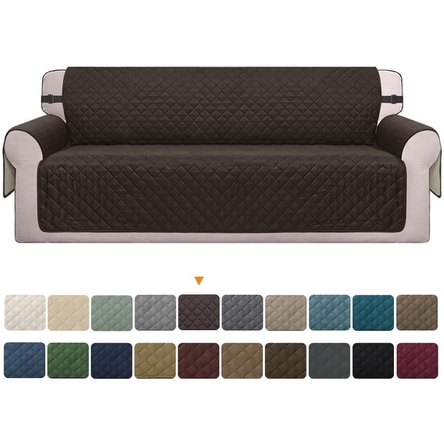 Housse de Sofa Réversible Lavable à la Machine, Housse de Canapé Résistante à l'Eau, Housse Antidérapante Protectrice pour Meubles pour Chiens, Enfants, Animaux
